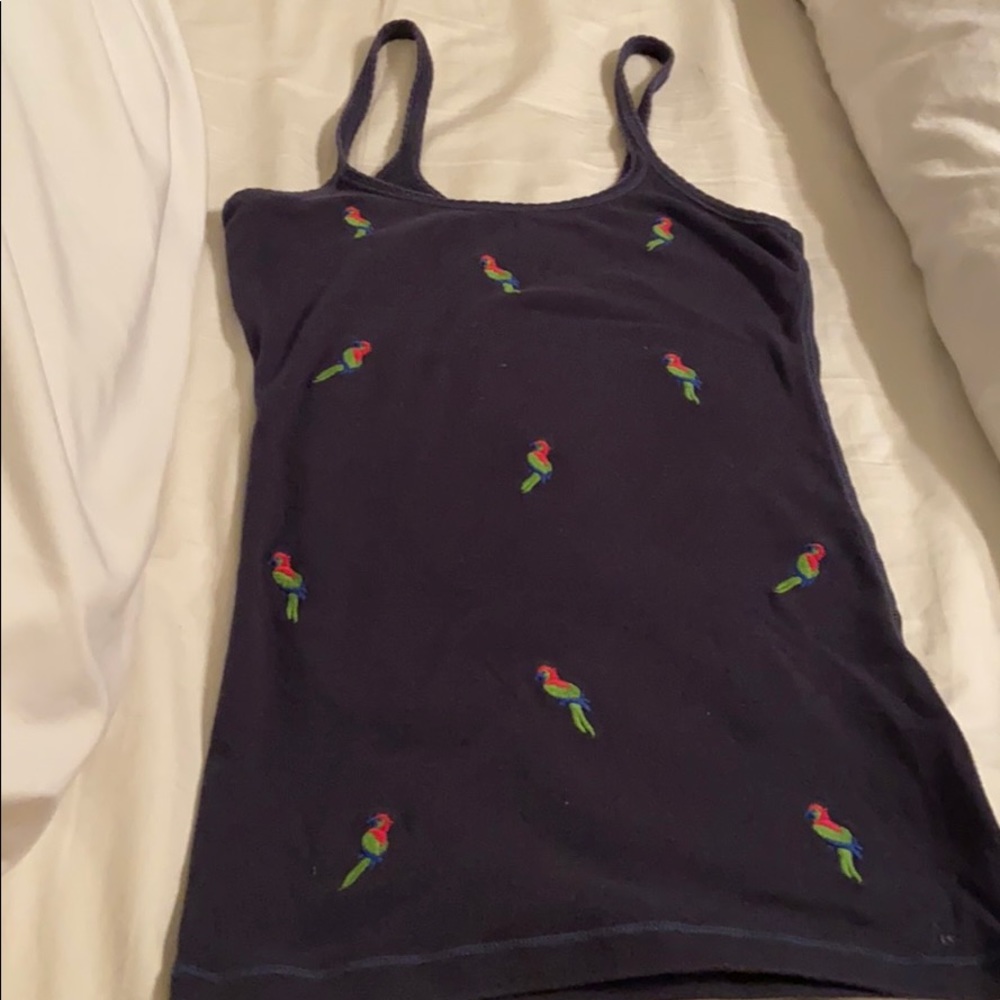 Hollister tank top with embroidered parrots